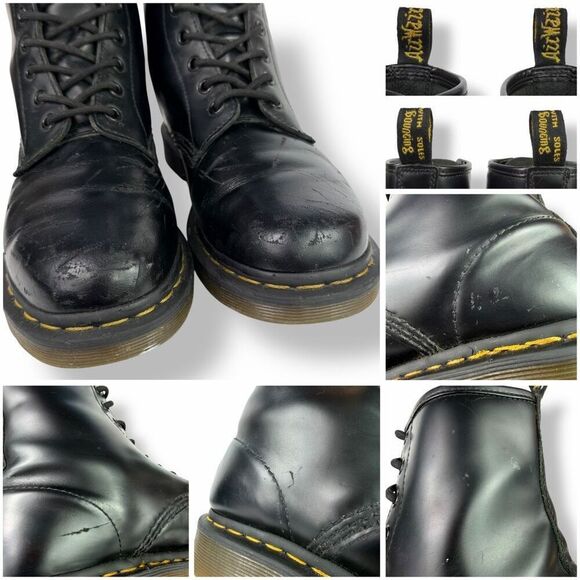 Dr. Martens Doc 1460 Smooth Black Leather Lace Up 8 Eye Boots Women’s 39 / 8 - Picture 10 of 12